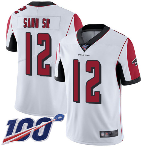 Atlanta Falcons Limited White Men Mohamed Sanu Road Jersey NFL Football #12 100th Season Vapor Untouchable->women nfl jersey->Women Jersey